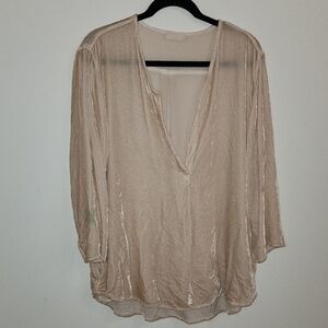 CP Shades Pink Velvet Long Sleeve Top